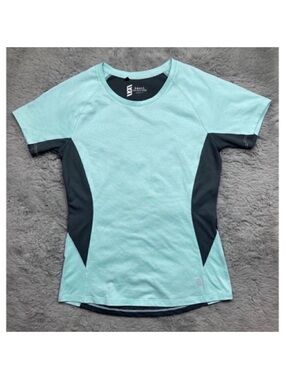 Second skin women’s baby blue and grey athletic top